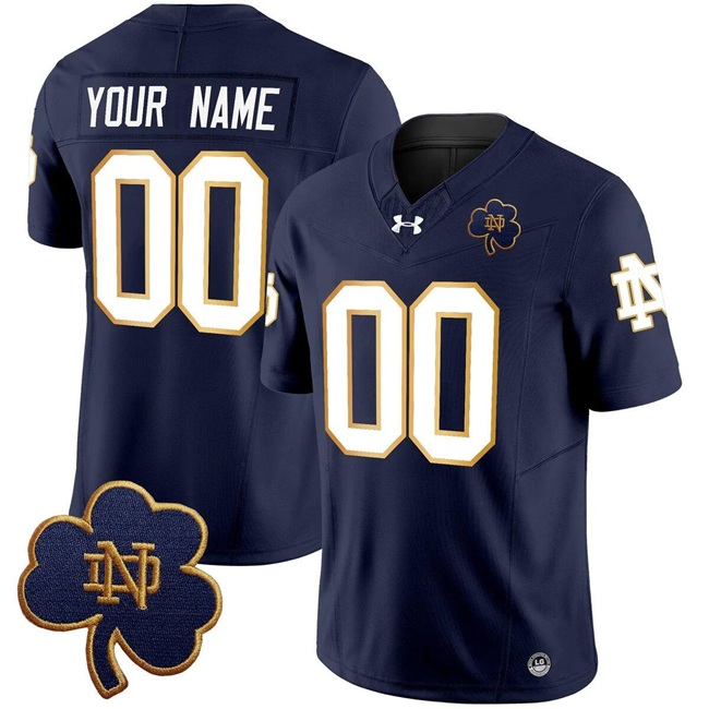Youth Notre Dame Fighting Irish Active Player Custom Navy 2025 F.U.S.E. Vapor Limited V3 Stitched Football Jersey
